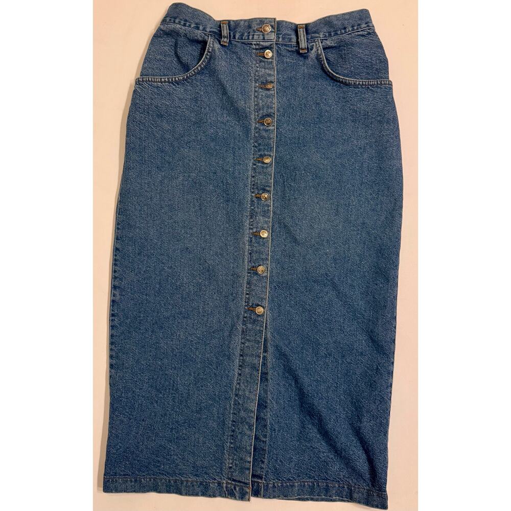 Y2K Vintage Magnum Jeans Women's Button Front Denim Maxi Skirt ~US 14